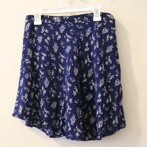 Blue floral circular skirt - Forever 21